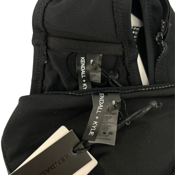 Kendall + Kylie Womens Black Rhinestone Bikini Set Two-Piece Swimsuit Small S - Picture 8 of 12